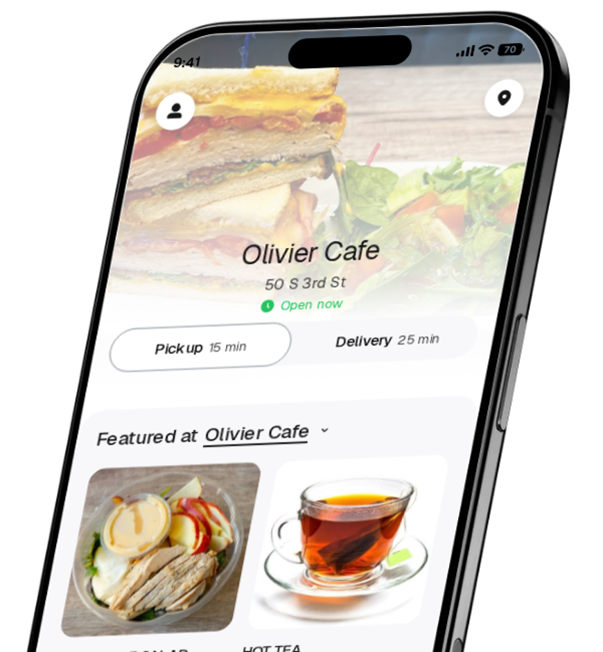 Olivier Cafe app preview